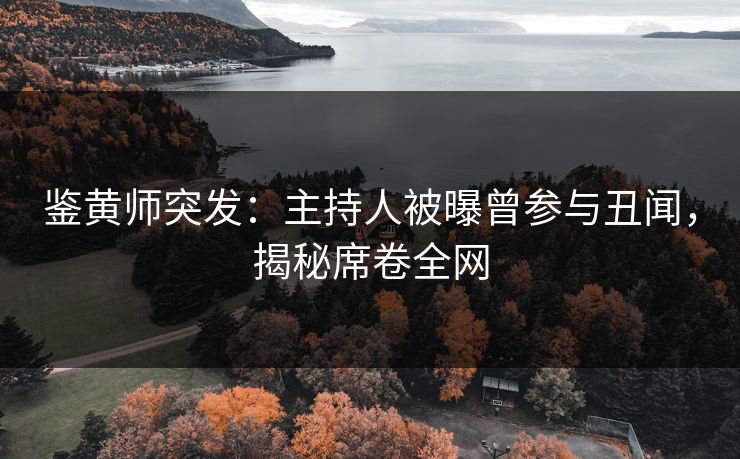 鉴黄师突发：主持人被曝曾参与丑闻，揭秘席卷全网