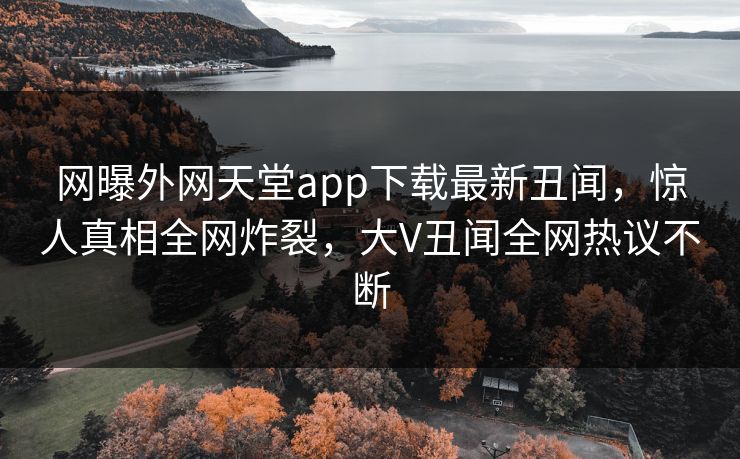 网曝外网天堂app下载最新丑闻，惊人真相全网炸裂，大V丑闻全网热议不断