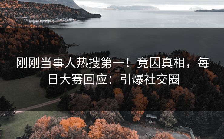 刚刚当事人热搜第一！竟因真相，每日大赛回应：引爆社交圈